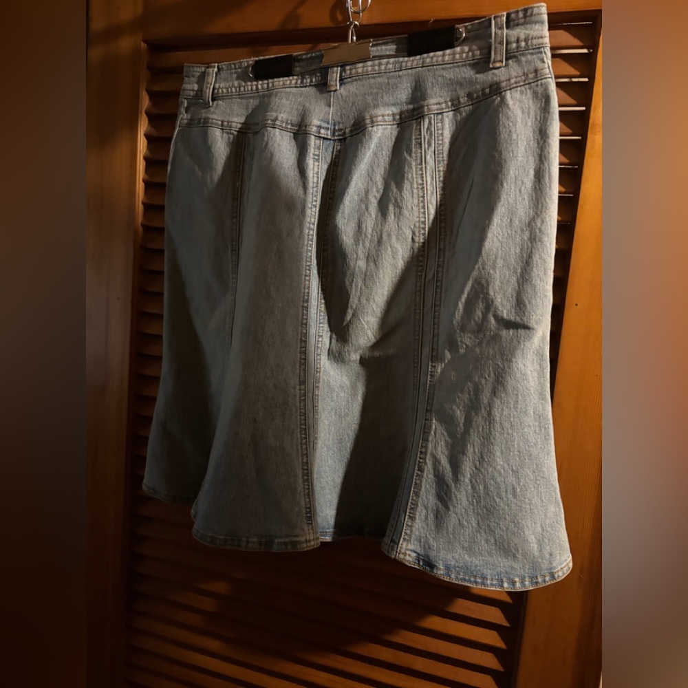 CAbi Asymmetrical Denim Skirt - Blue - Picture 4 of 5